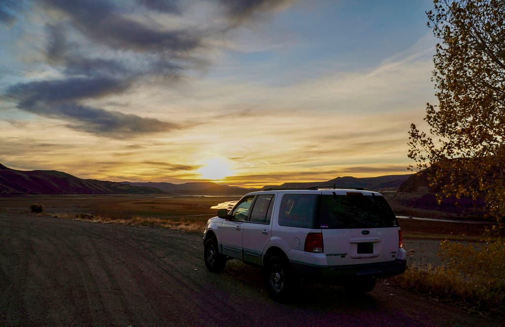 Watching the sun set over Gunnison Reservoir in Curecanti Recreation Area.